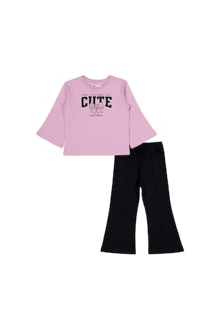 Civil Girls Cute Fiyonk Baskılı 2-5 Yaş Takım - Pembe