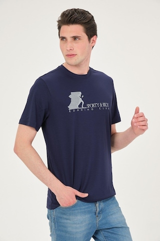 Rich Erkek Basic T-shirt Tşört Lacivert