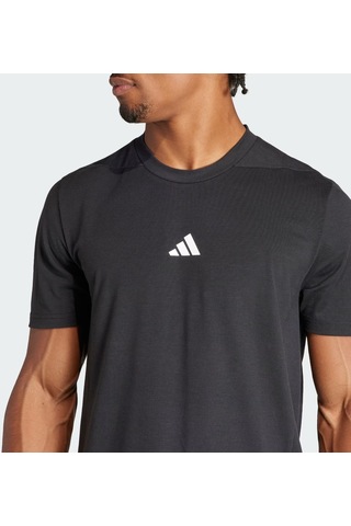 Adidas Designed For Training Erkek Siyah Yuvarlak Yaka Tişört IK9725 Siyah