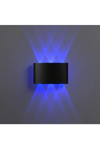 Çıft Yönlü 3lü Duvar Aplık Dekoratıf Dış Mekan Mavı Led Aydınlatma