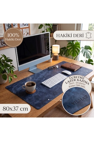 Deri Masa Matı 80 37cm Tn05 Mavi