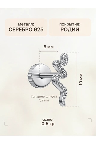 Zoloto Russkih Labret Ve Helix Piercing Gümüş 925 65455820 Gri