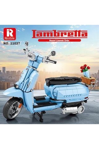 Reobrix Creator 11037 Retro Scooter Lambretta V200 Special Mavi Yaratıcı Yapı Blok Seti Building Blocks - 1169 Parça
