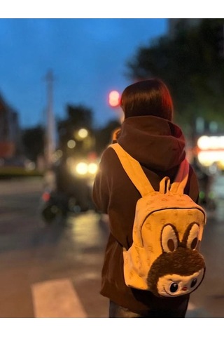 Aubyhe Krem Renkli Plüş Oyuncak Çantası - Çocuklar İçin Stylish Sırt Çantası Bej