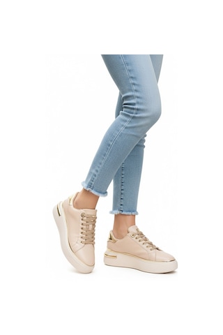 Bej Bağcıklı Hafif Kadın Sneaker Lady 029 Z Bej