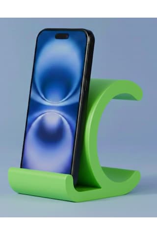 Dekoratif C Harfi Tasarımlı Masaüstü Akıllı Telefon Standı Ve Tutucu Yeşil
