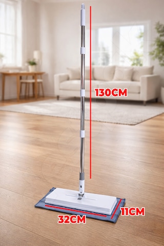 Tembel Mop 32 Cm Tüm Bezlerle Uyumlu Click Akıllı Mop Paleti Xl Kıskaçlı Mop El Değmeden Mop Aparatı