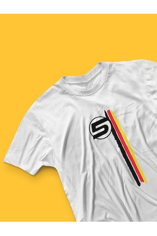 Fnbx Sebastian Vettel 3 Çizgili T-shirt Beyaz