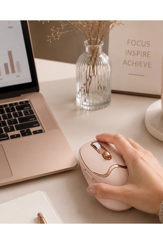 Hubrendy Ergonomik Tasarımlı Kablosuz Mouse Bluetooth Ve Usb Alıcılı