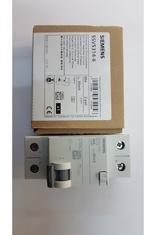 Siemens 5Sv5314-6 Yeni Seri 2 Pol 40A 30Ma Typea Kaçak Akım Röle