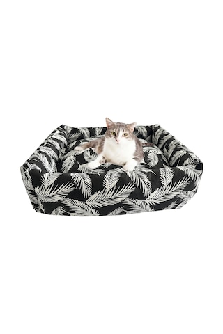 Yıkanabilir Tüy Desenli Kedi ve Köpek Yatağı 60 x 45 x 17 CM