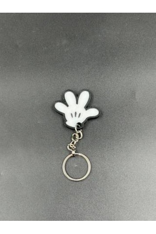Mickey Mouse Eli Hand Sevimli Anahtarlık Siyah - Beyaz