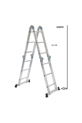 Beykon 12 Basamaklı 1,6 MM Kalınlık 3.50 M Katlanır Çok Amaçlı Merdiven - ELIT 43