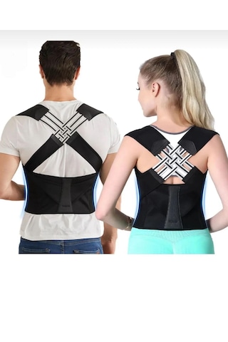 Erkek İçin Dik Duruş Korsesi Kamburluk Önleyici Bel Sırt Korsesi Siyah
