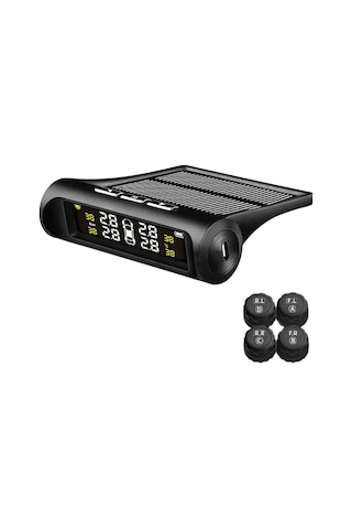 Sones Yb-q0248 Universal Araç Kablosuz Güneş Enerjili Harici Lastik Basıncı Monitör Dedektörü