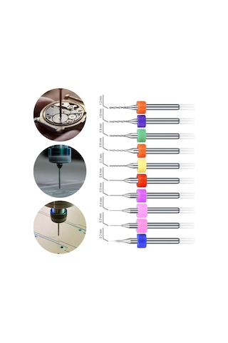 Koodmax 10 Adet 3d Yazıcı Micro Matkap Ucu Çelik Set 0.2-1.2mm Karbür Nozzle Temizleme İğnesi Kutulu