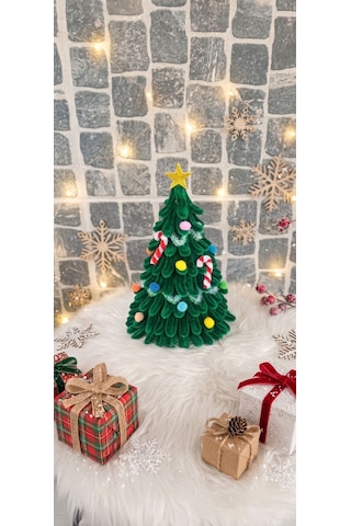 Mini Çam Ağacı Yılbaşı Hediyesi Yılbaşı Sofrası Süsü Yılbaşı Süsü 19 Cm 20