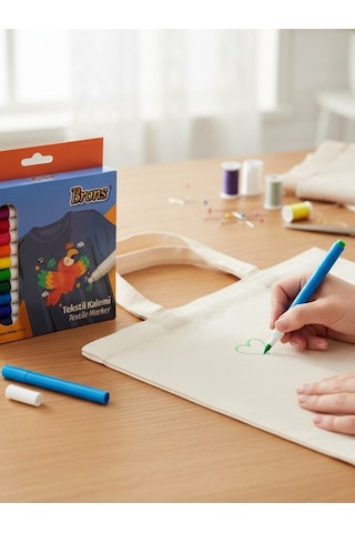 Brons Tekstil Marker 12 Li Set Çok Renkli