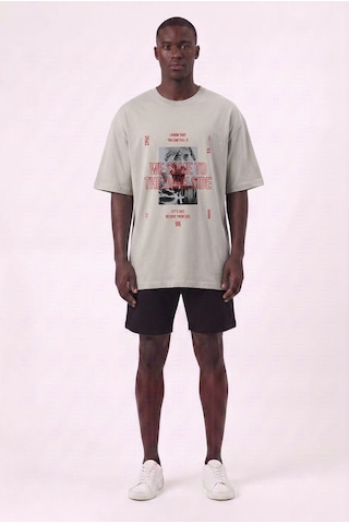 Blow Up 2 Pac Gri Oversize Erkek T-shirt 11221 SİYAH