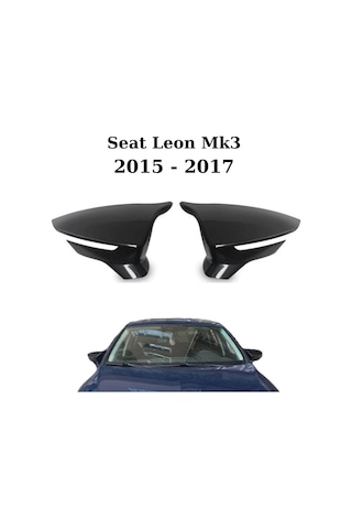 Seat Leon Mk3 2015 2016 2017 Uyumlu Araca Özel Yarasa Batman Piano Black Ayna Kapağı Takımı