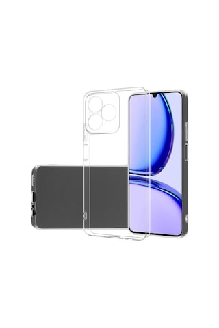 Realme C53 Kapak Kamera Korumalı Süper Silikon Şeffaf Kılıf