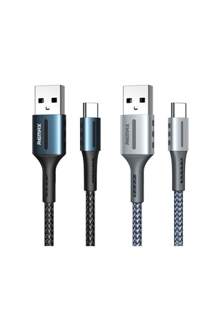 Remax Rc-003a 2.4a Tip-c / Usb-c Barrett Serisi Şarj Veri Kablosu, Uzunluk: 1m Gümüş