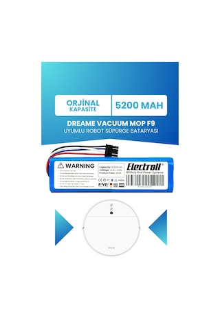 Dreame Vacuum Mop F9 Batarya 5200mah Pil Robot Süpürge Batarya