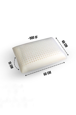 Hava Kanallı, Nefes Alabilir Ortopedik %100 Visco Yastık Yıkanabilir Kılıf Çantalı 60x40x15cm Beyaz