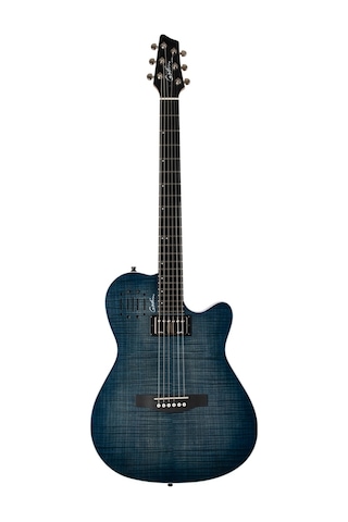 Godin A6 Ultra Elektro Akustik Gitar Denim Blue Flame