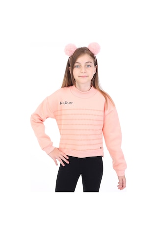 Toontoy Kids Toontoy Kız Çocuk Baskılı Sweatshirt Somon
