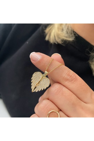 Gümüş Melek Kanatlı Kolye