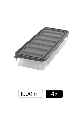 Kitchen Life 4 lü 1000 ML Buzdolabı ve Mikrodalga Saklama Kabı - Buzdolabı Organizeri Saklama Kutusu