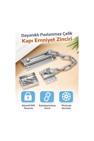 Sürgülü Kapı Kilidi Demir Pencere Emniyet Zinciri Çelik Kapı Güvenlik Kilidi Dayanıklı Metal