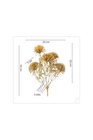 Yapay 5 Dallı Tomurcuk Cipso Demeti, 35cm X 20cm Diğer