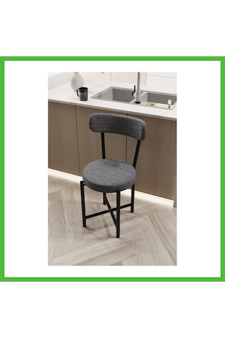 Vaveni Sandalye 1 Adet Keten Kumaş Metal Ayak Modern Mutfak Sandalyesi Cafe Balkon Ofis Teddy 9816 Gri Arz