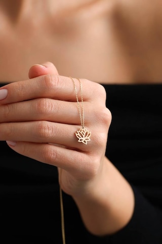 Tufanlar Kuyumculuk 14 Ayar Altın Lotus Kolye
