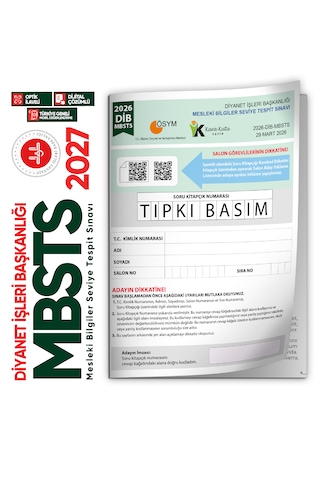 2026 Dib-mbsts Ösym Tıpkı Basım Çıkmış Soru Kitapçığı Video/pdf Çözümlü Türkiye Geneli