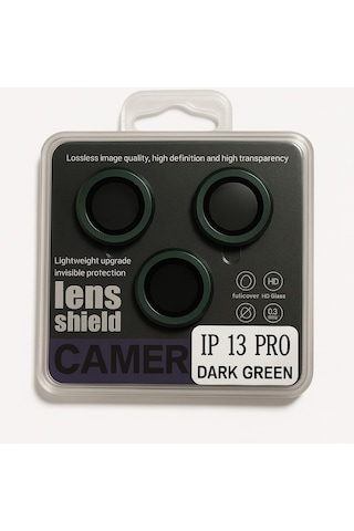 Apple Uyumlu iPhone 13 Pro/ Promax Kamera Lens Koruyucu Black/silver/gold/purple Yüksek Çözünürlük-parlak-güçlü Dark Green