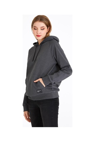 Comeor Kadın Antrasit Basic Kapüşonlu Regular Fit Rahat Sweatshirt 001