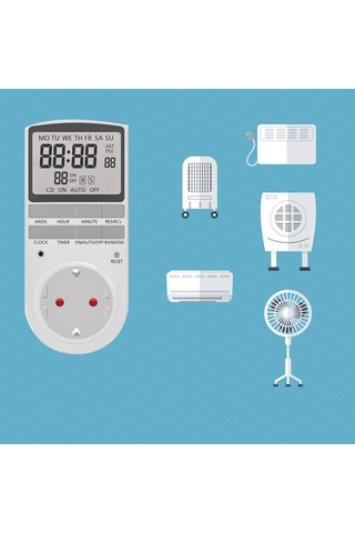 Samdoo Büyük Lcd Ekranlı Programlanabilir Zaman Rölesi - 16a/3680w Güç, 8 Fonksiyonlu Akıllı Priz