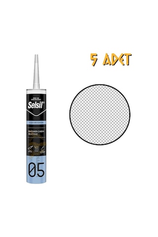 Selsil Mutfak Banyo Duşakabin Silikonu Şeffaf 280 Ml. - 5 Adet