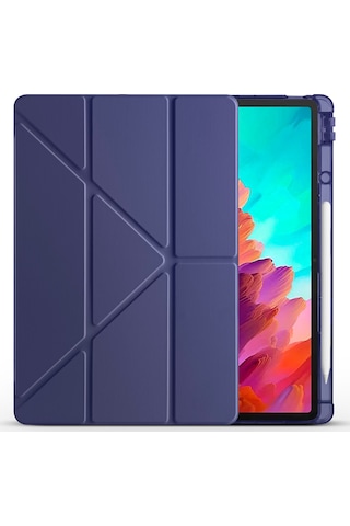 Teleplus Lenovo Idea Tab Pro 12.7 Tb-373fu Kılıf Trifolding Katlanabilir Smart Kalemlikli Kapak Kapaklı Kılıf