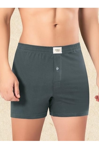 6 Adet Omera Organik Kumaş Erkek Düğmeli Boxer 2012 Füme