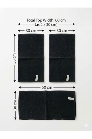 3 Adet Siyah Spor Havlusu 30x50 Cm %100 Pamuklu-yüksek Emici Baumwolle Fitness Ve El Havlusu-yumuşak Doku-spor-gym-el Ve Yüz Havlusu Siyah