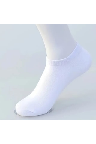 Garanti Çorap Düz Beyaz Unisex Patik 5 Li Koyu Beyaz