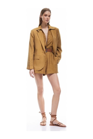 Koton Uzun Kollu Kapaklı Cep Detaylı Kruvaze Blazer Ceket Zeytin Yeşili 5sak50013ew Zeytin Yeşili