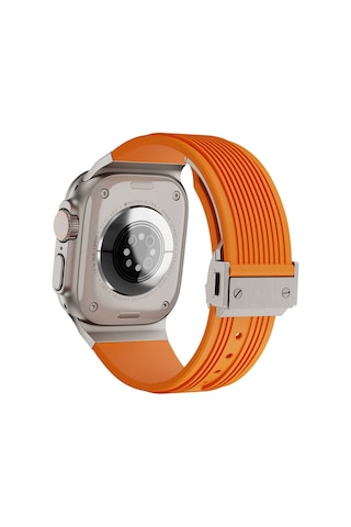 Apple Uyumlu Watch Ultra 1 / 2 49mm Kordon Klipsli Spor Görünümlü Silikon Kordon 113