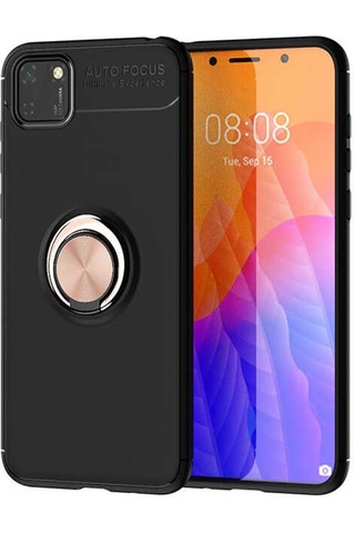 Huawei Y5P Kilif Yüzüklü Tam Korumali Silikon Kapak 442390708