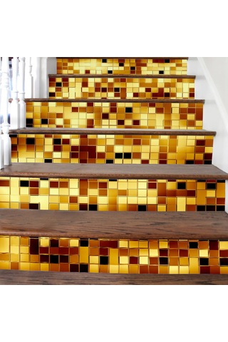 Geekyou 6 Adet Pvc Merdiven Sticker, 100x18 Cm, Anti-bakteriyel, Nem Koruyucu, Kolay Kurulum, Ev Dekorasyonu, Kesilebilir - Lt6p004 Model 4 Diğer