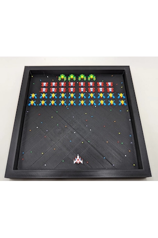 Galaga Level 1 3d Baskı Tablo Çerceve